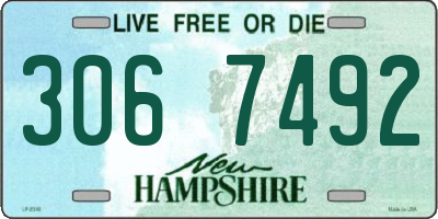 NH license plate 3067492