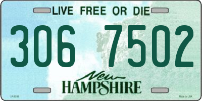 NH license plate 3067502