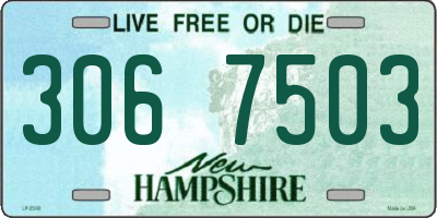 NH license plate 3067503