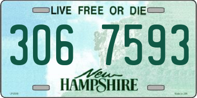 NH license plate 3067593