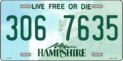 NH license plate 3067635