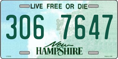 NH license plate 3067647