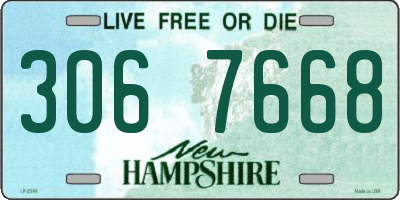 NH license plate 3067668