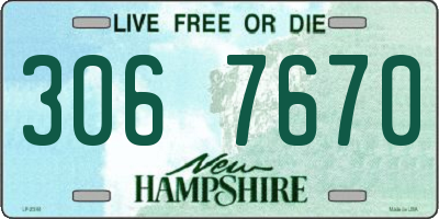 NH license plate 3067670