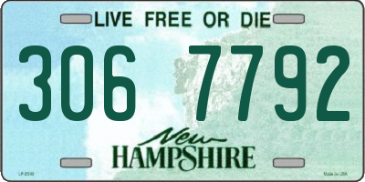NH license plate 3067792