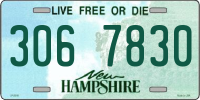 NH license plate 3067830