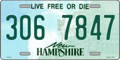 NH license plate 3067847