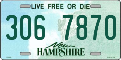 NH license plate 3067870