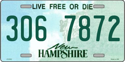 NH license plate 3067872