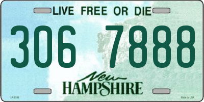 NH license plate 3067888