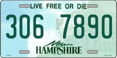 NH license plate 3067890