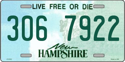 NH license plate 3067922