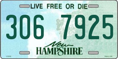 NH license plate 3067925