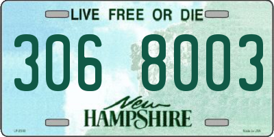 NH license plate 3068003