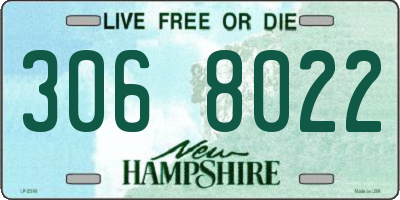 NH license plate 3068022