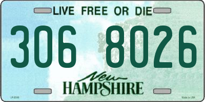 NH license plate 3068026