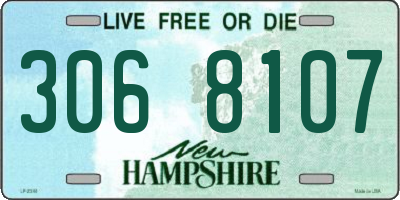 NH license plate 3068107