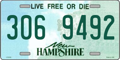 NH license plate 3069492