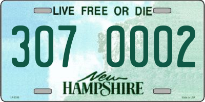 NH license plate 3070002