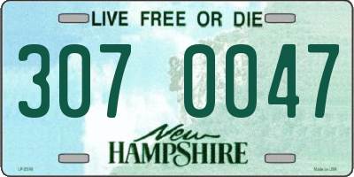 NH license plate 3070047