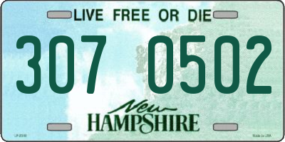 NH license plate 3070502