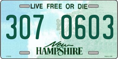 NH license plate 3070603