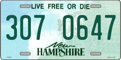 NH license plate 3070647