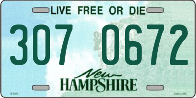 NH license plate 3070672