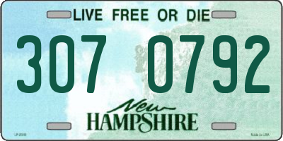 NH license plate 3070792