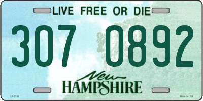 NH license plate 3070892
