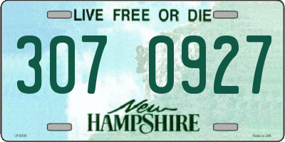 NH license plate 3070927