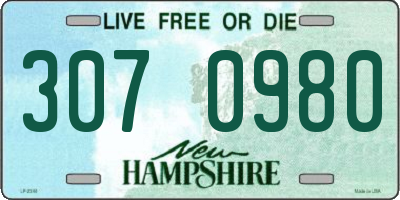 NH license plate 3070980