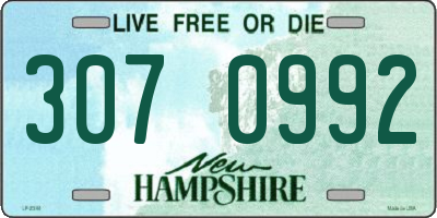 NH license plate 3070992