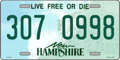 NH license plate 3070998