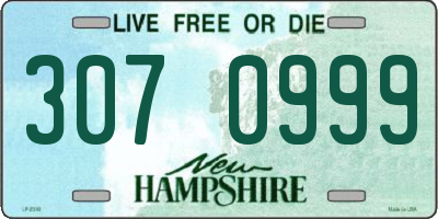 NH license plate 3070999