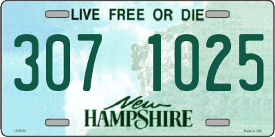 NH license plate 3071025