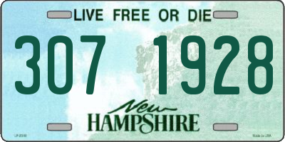 NH license plate 3071928