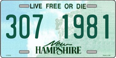 NH license plate 3071981
