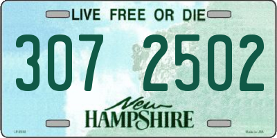 NH license plate 3072502