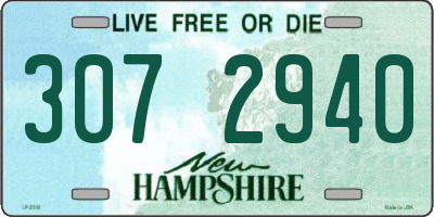 NH license plate 3072940