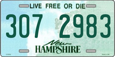 NH license plate 3072983