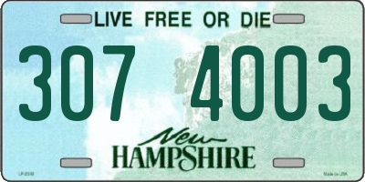 NH license plate 3074003