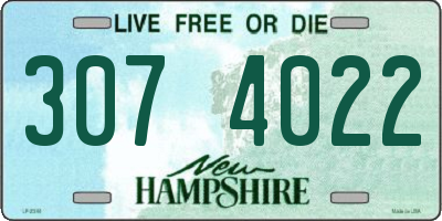 NH license plate 3074022
