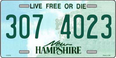NH license plate 3074023