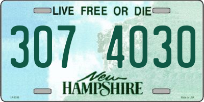 NH license plate 3074030