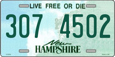 NH license plate 3074502