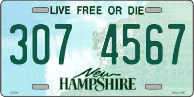 NH license plate 3074567