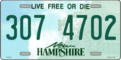 NH license plate 3074702