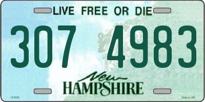 NH license plate 3074983