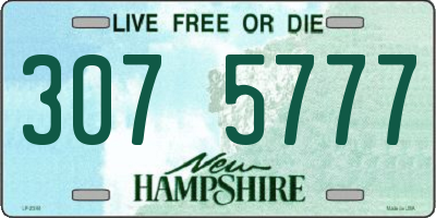 NH license plate 3075777